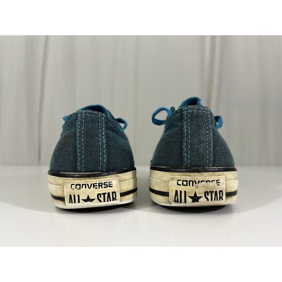 Converse All Star Womens Teal Canvas Size 8 Low Top Blue Laces Grunge - Picture 9 of 12